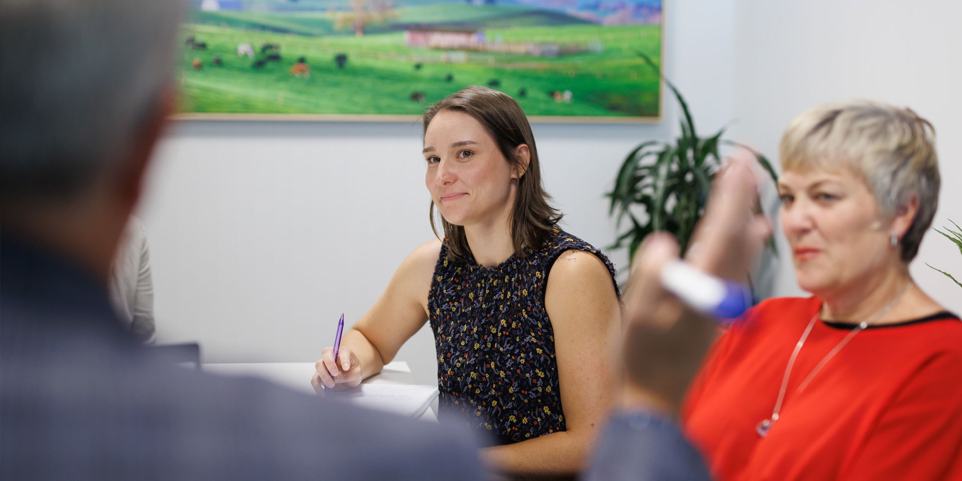 A candidate being briefed before an interview
